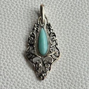 Carolyn Pollack Pendant Enhancer 925 Sterling Blue Stone